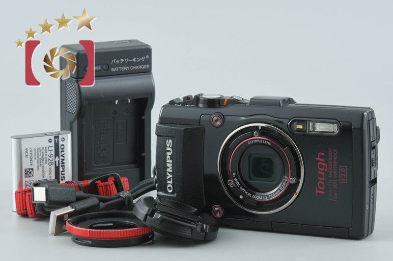 【中古】OLYMPUS オリンパス STYLUS TG-4 Tough ブラック 防水デジタルカメラ シャッター回数僅少