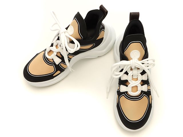 LOUIS VUITTON ルイ・ヴィトン アークライトライン スニーカー/35ハーフ/ブラック/ベージュ スニーカー ファブリック ベージュ レディース【中古】432