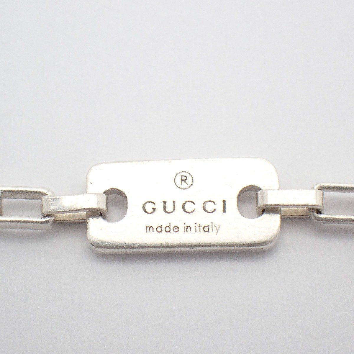 GUCCI グッチ スクエア チェーン ロング ネックレス シルバー925【いおき質店】