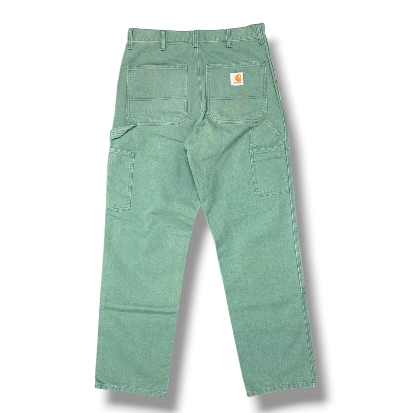 希少色Carhartt ダブルニーパンツ 34 X 30 オリーブグリーンUSA Carhartt ダブルニー ペインター パンツ ワークパンツ チノパンツ