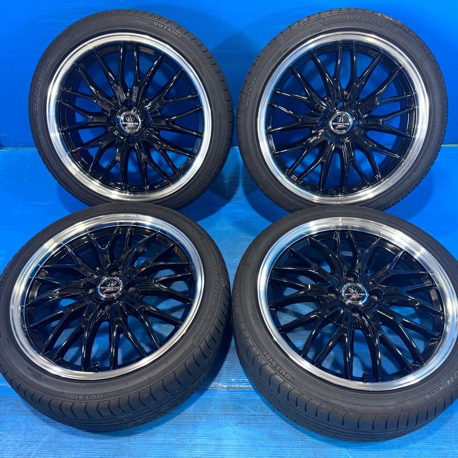 ロクサーニ マルチフォルケッタ2 SPスペクター 17インチ 4本 7J+48 4H100 195/45R17 6〜7分山 アクア ヤリス ノート スイフト
