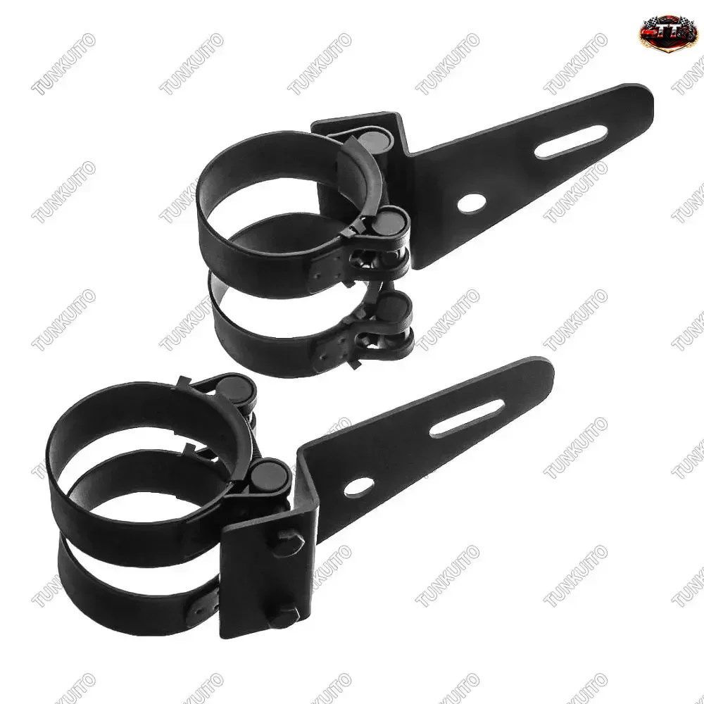 2個セット 48-55mm オートバイ用ヘッドライトブラケット フォークターンシグナルライトクランプ ヘッドランプ ヘッドライトシェル ライトハ