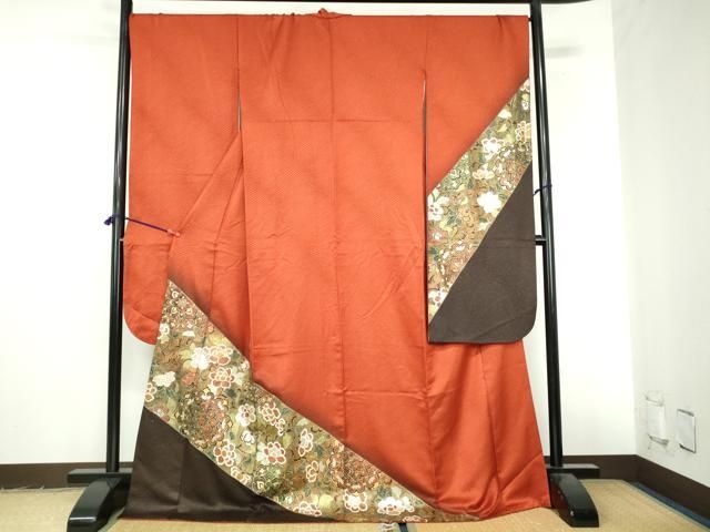 平和屋着物●豪華振袖　花唐草文　暈し染め　金銀彩　金通し地　正絹　逸品　DABI5272op