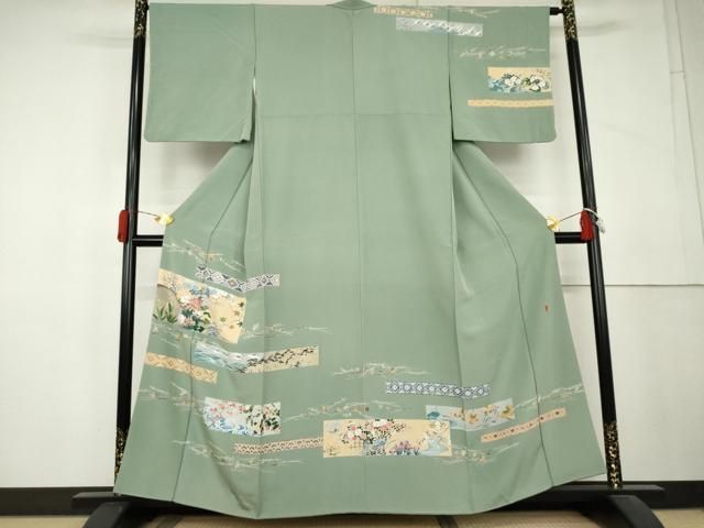 平和屋着物●訪問着　友禅　作家物　飛鶴風景文　正絹　逸品　AABL4043cs 28,730円
