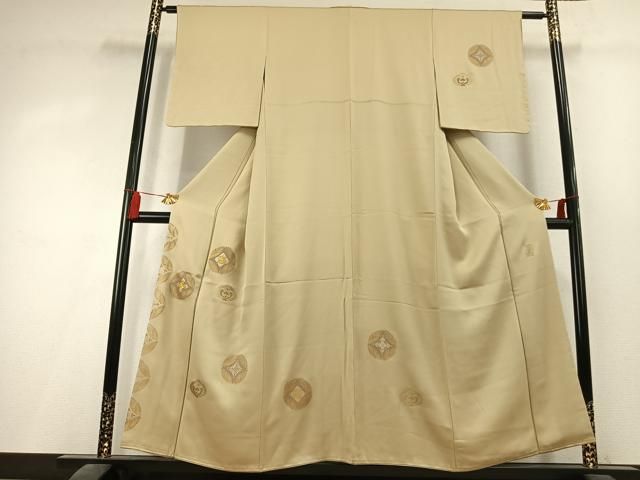 平和屋着物●訪問着 黄金繭 駒刺繍 吉祥花文 金銀彩 さが美扱い 正絹 逸品 未使用 AABK8102fy