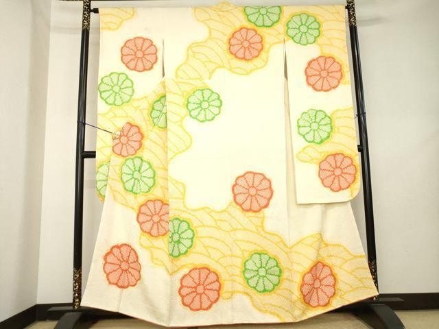 平和屋着物●豪華振袖　総絞り　流水花文　正絹　逸品　AABL3601ck
