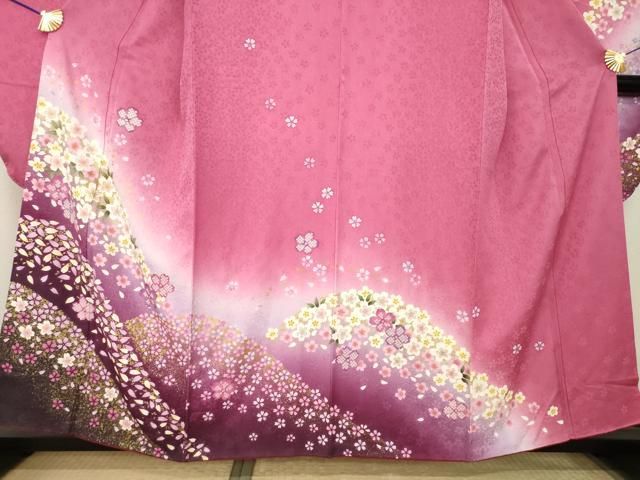 平和屋着物●豪華振袖　舞桜　金彩　正絹　逸品　AABL3604ck