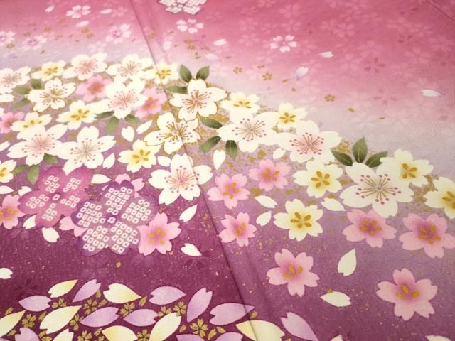 平和屋着物●豪華振袖　舞桜　金彩　正絹　逸品　AABL3604ck