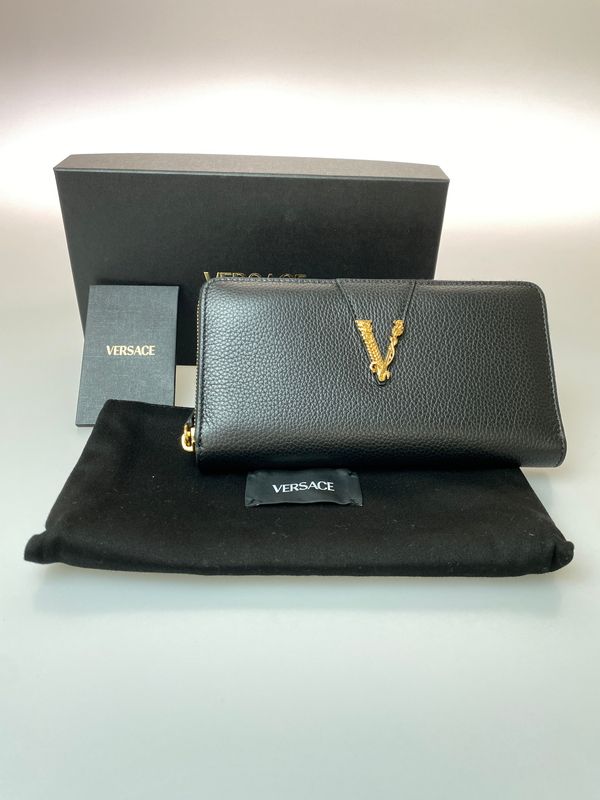 【中古美品】 VERSACE ヴェルサーチ ROUND ZIP LONG WALLET ロングウォレット 長財布 【181-260729-AS-61-min】