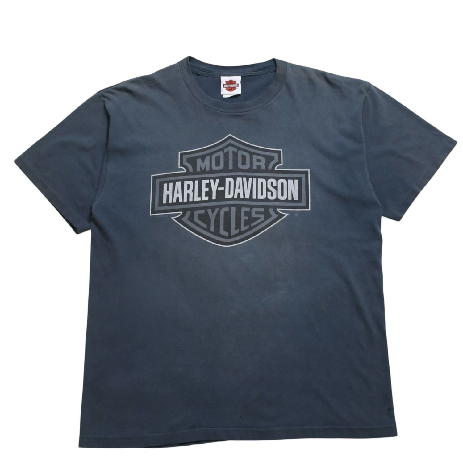 HARLEY DAVIDSON ハーレーダヴィッドソン 00's 半袖Tシャツ サイズL ブルーグレー シャーロット ノースカロライナ 古着 美品 中古 4a005854