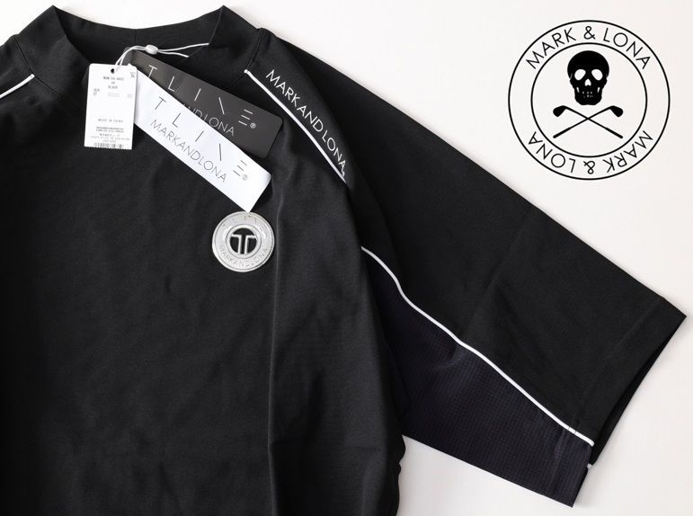 正規品★MARK&LONA マーク＆ロナ★Pulse Mock Shirt 背面スカルロゴモックネックシャツ44★S【MXM-5A-AA02】ブラック黒【本物保証】新品