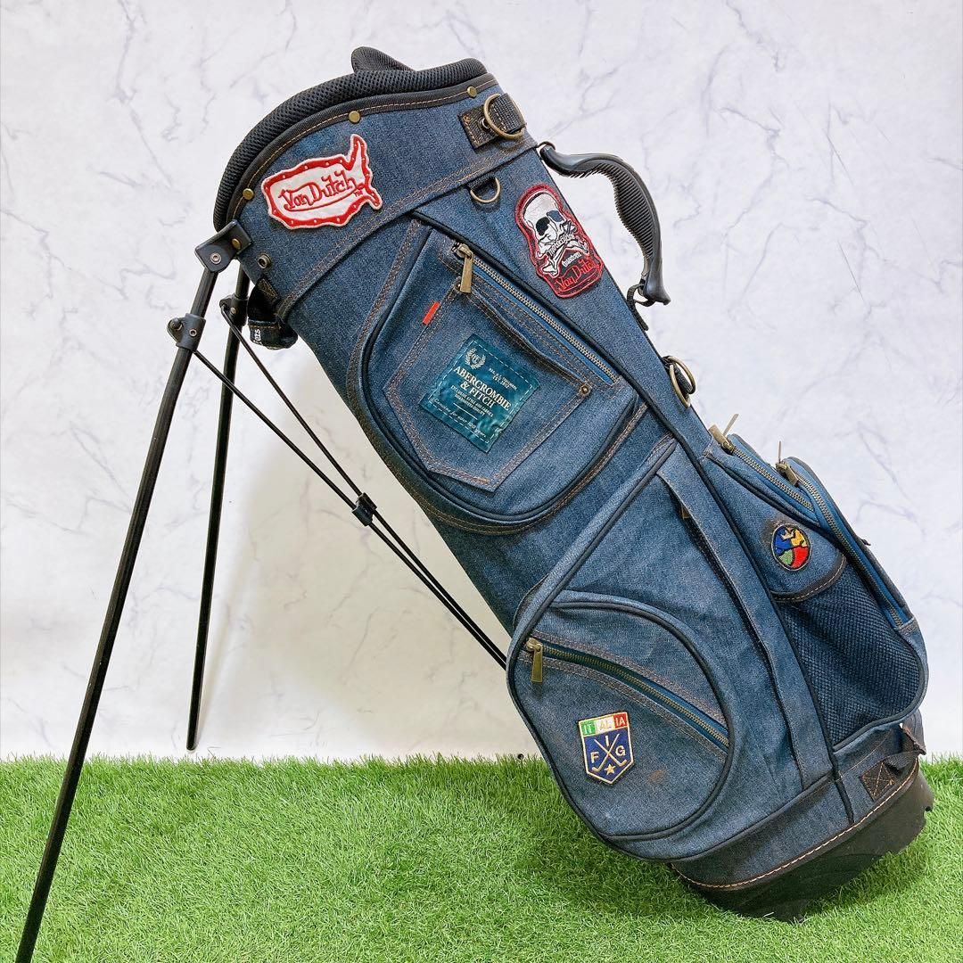 N 19golf デニム スタンドキャディバッグ ワッペン カスタム フード無