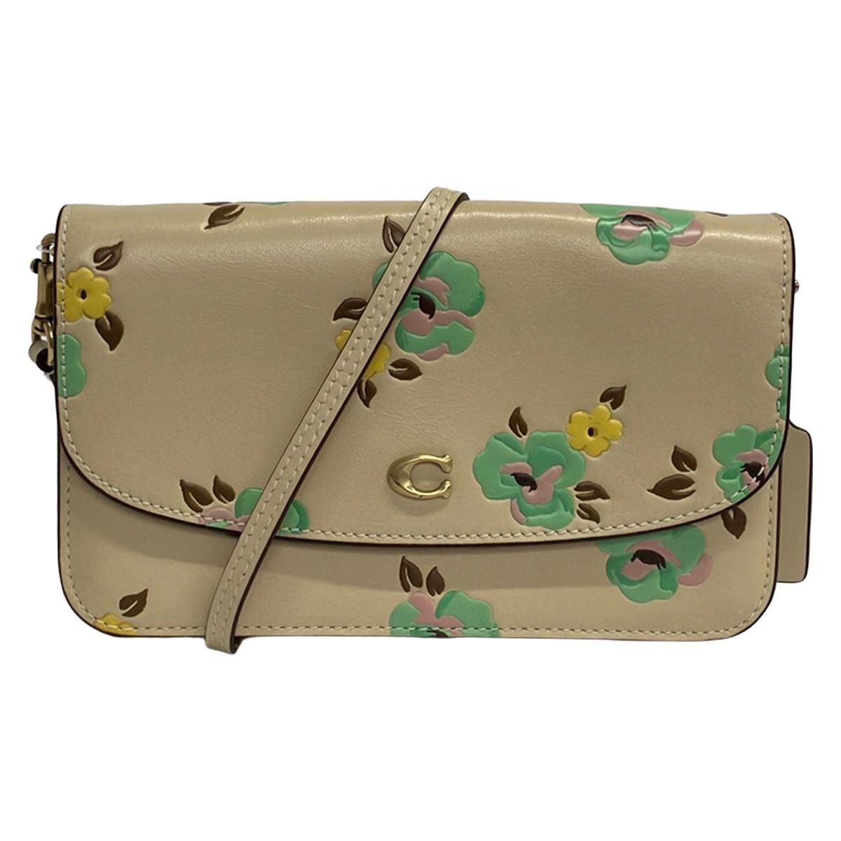 COACH(コーチ) ショルダーバッグ ヘイデン クロスボディ・フローラル プリント CI215 ベージュ×ライトグリーン×マルチ レザー