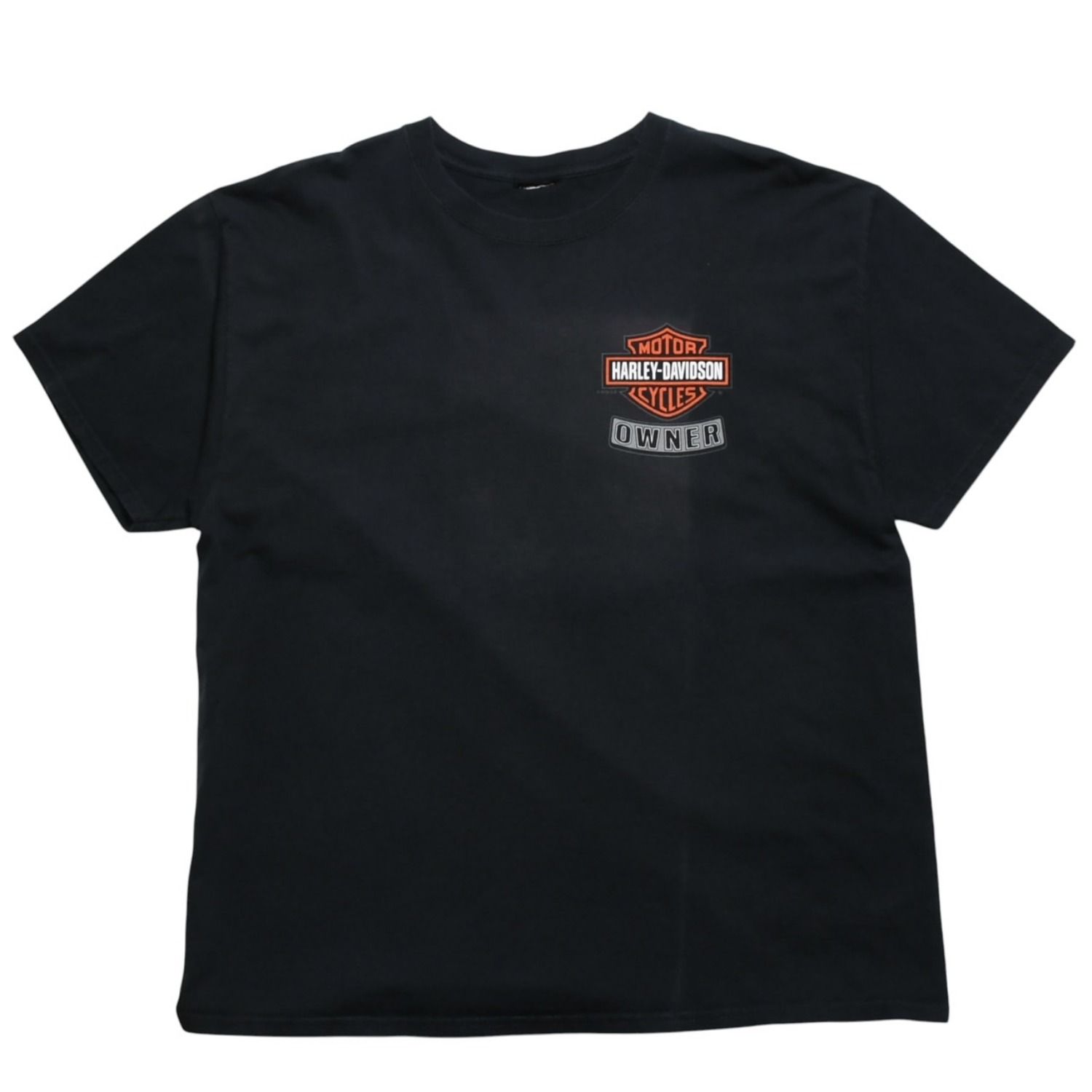 HARLEY DAVIDSON ハーレーダヴィッドソン 00's 半袖Tシャツ ブラック Brian's ブライアンズ ラングホーン 古着 美品 中古 4a005844