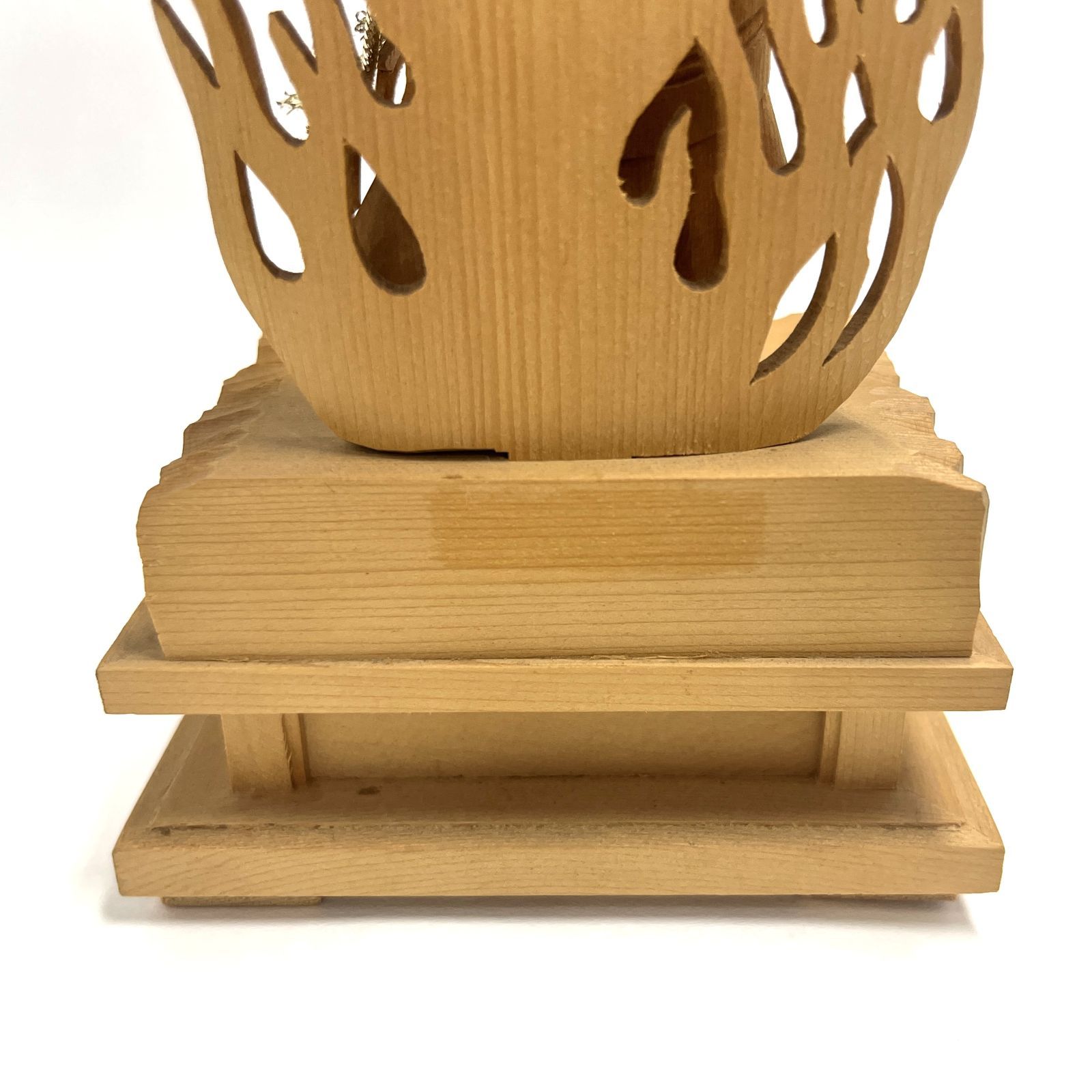展示品アウトレット】不動明王 立像 4寸 総高さ25cm 木彫り 仏像 炎