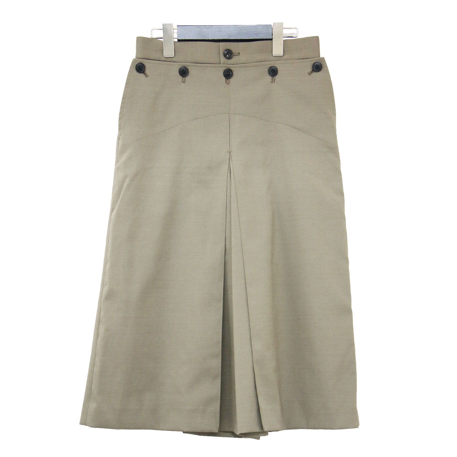 HYKE ハイク パンツ ベージュ サイズ:1(S) 26春夏 ポリエステル ウール ワイドレッグ キュロット T/W WIDE LEG CULOTTES タック Aライン 日本製 ボトムス ズボン【レディース】【中古】