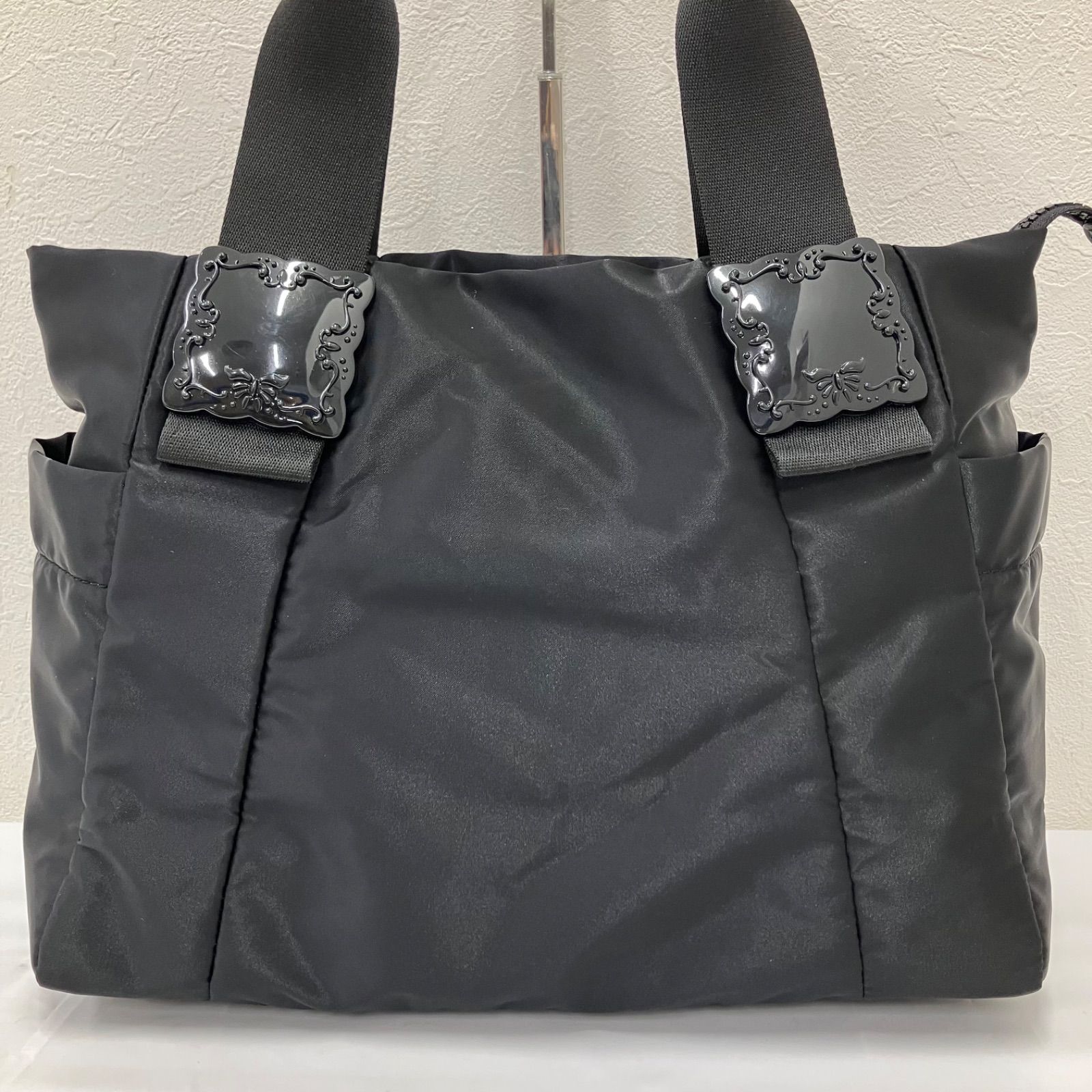 ANNA SUI アナスイ トートバッグ ブラック バタフライ チャーム付き美 