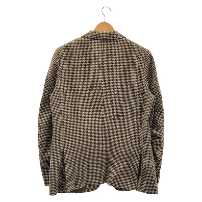 中古】ISAIA 千鳥格子 2Bテーラードジャケット サイズ50 ベージュ
