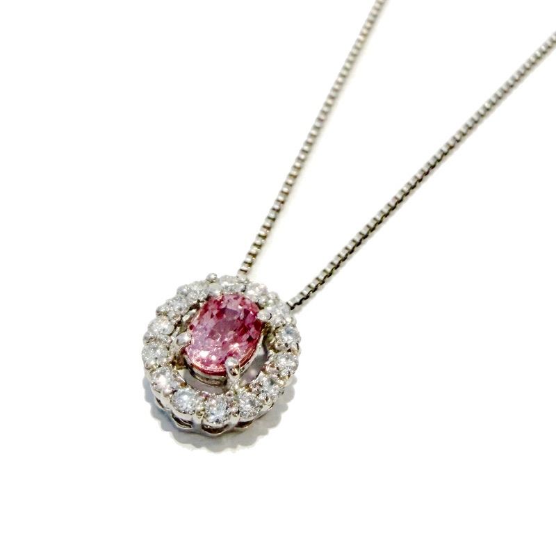 ★新品★未使用★ダイヤモンド★PLATINUM★プラチナ★パパラッチャ★パパラチャ★パパラチア★サファイヤ★ペンダント★ネックレス★希少石★ご褒美★贈り物★プレゼント★１点限り★