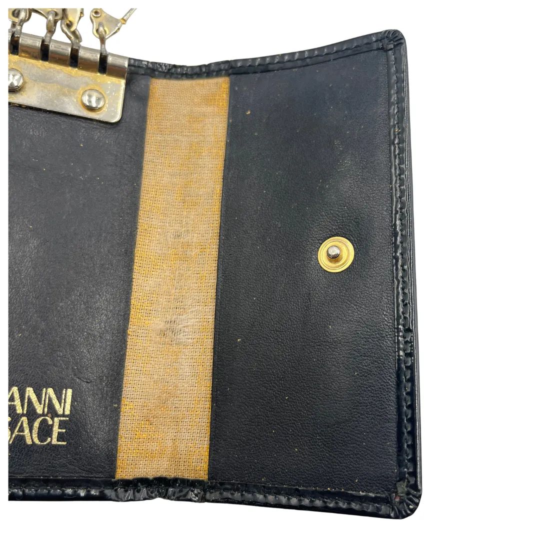 Versace ヴェルサーチ キーケース レザー メデューサ 金具 GIANNI VERSACE ジャンニヴェルサーチ メドゥーサ金具 エナメル キー