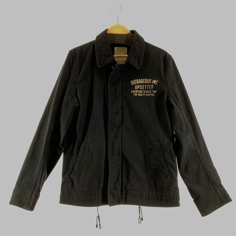 【中古品】 WACKO MARIA ワコマリア PRINT JACKET プリント ジャケット 上着 BLACK SIZE:M ※ジップ下部分にほつれあり 【140-260729-mh-23-fuzh】