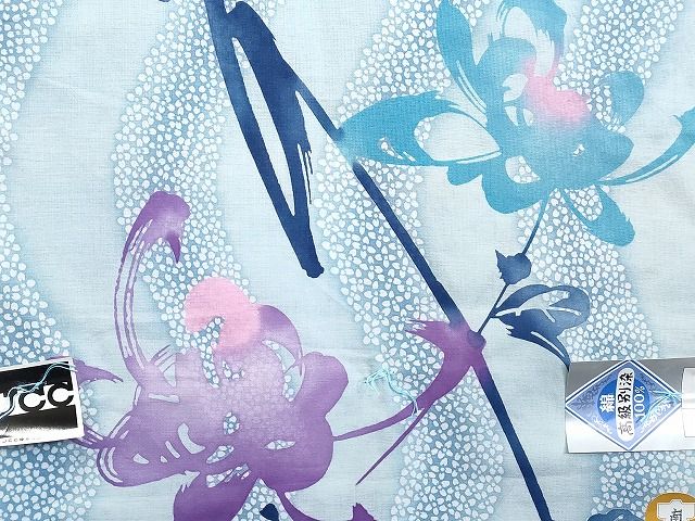 平和屋本店□浴衣反物 まとめて 45点 鳥 蝶 花柄 紫絃染ゆかた 婦人