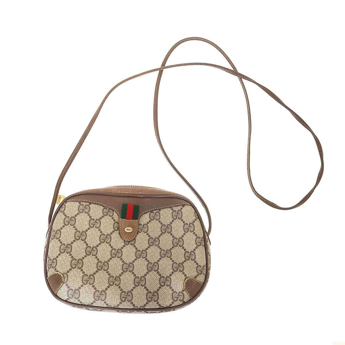 GUCCI グッチ オールド GGスプリーム シェリーライン ミニショルダーバッグ ブラウン