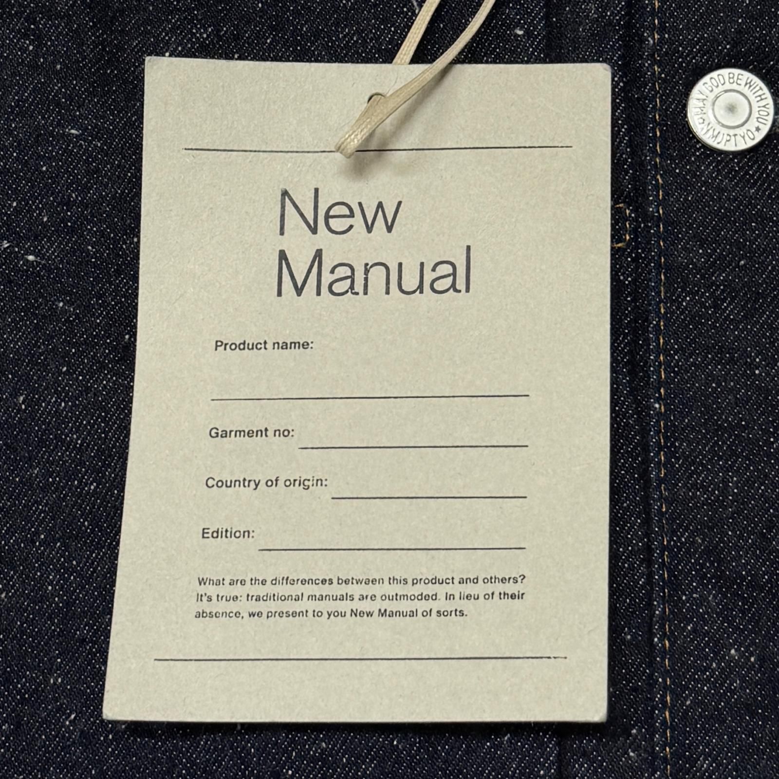 未使用 New Manual 26SS #001 T-BACK DENIM JACKET デニムジャケット