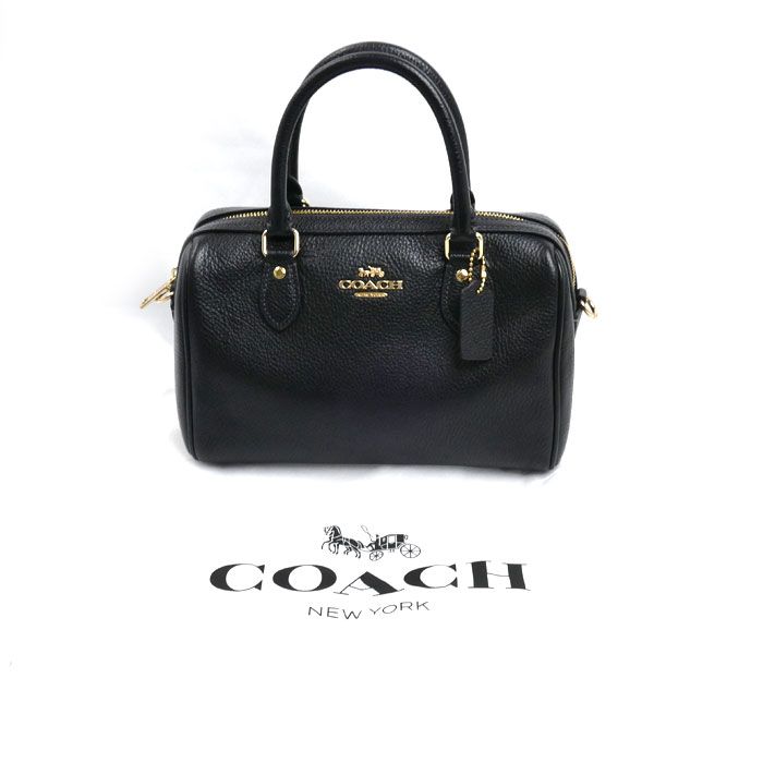 COACH コーチ ローアン サッチェル ボストンバッグ ブラック CV962