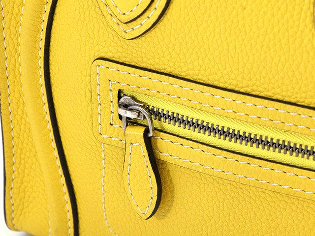 CELINE セリーヌ ラゲージ ナノショッパー イエロー レザー
