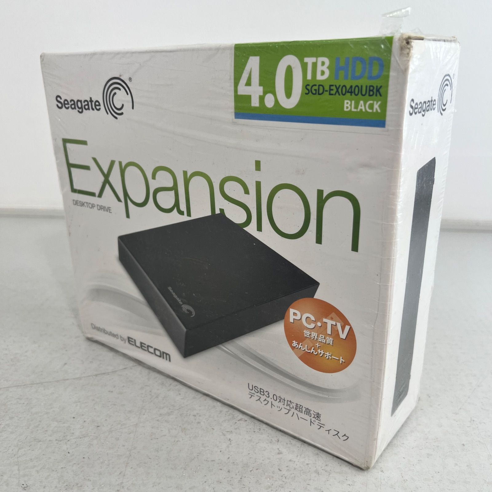 【新品未開封】ELECOM 外付けHDD 4TB Seagate Expansion DESKTOP DRIVE SGD-EX040UBK エレコム ハードディスク PC テレビ デスクトップ 外付けドライブ