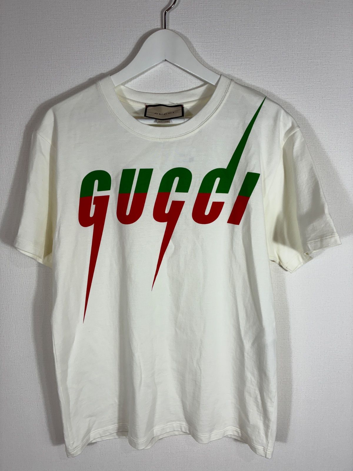 GUCCI グッチ ブレードロゴ Tシャツ 半袖 ホワイト メンズ XSサイズ