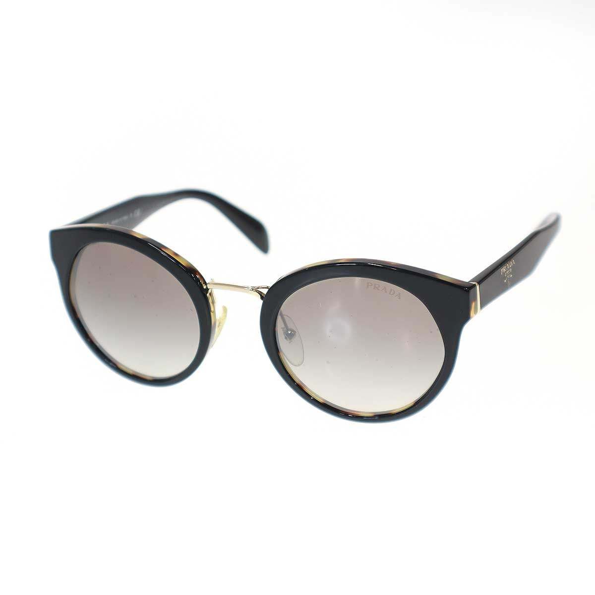 PRADA プラダ べっ甲柄 ラウンドサングラス SPR05T ブラック 53□23