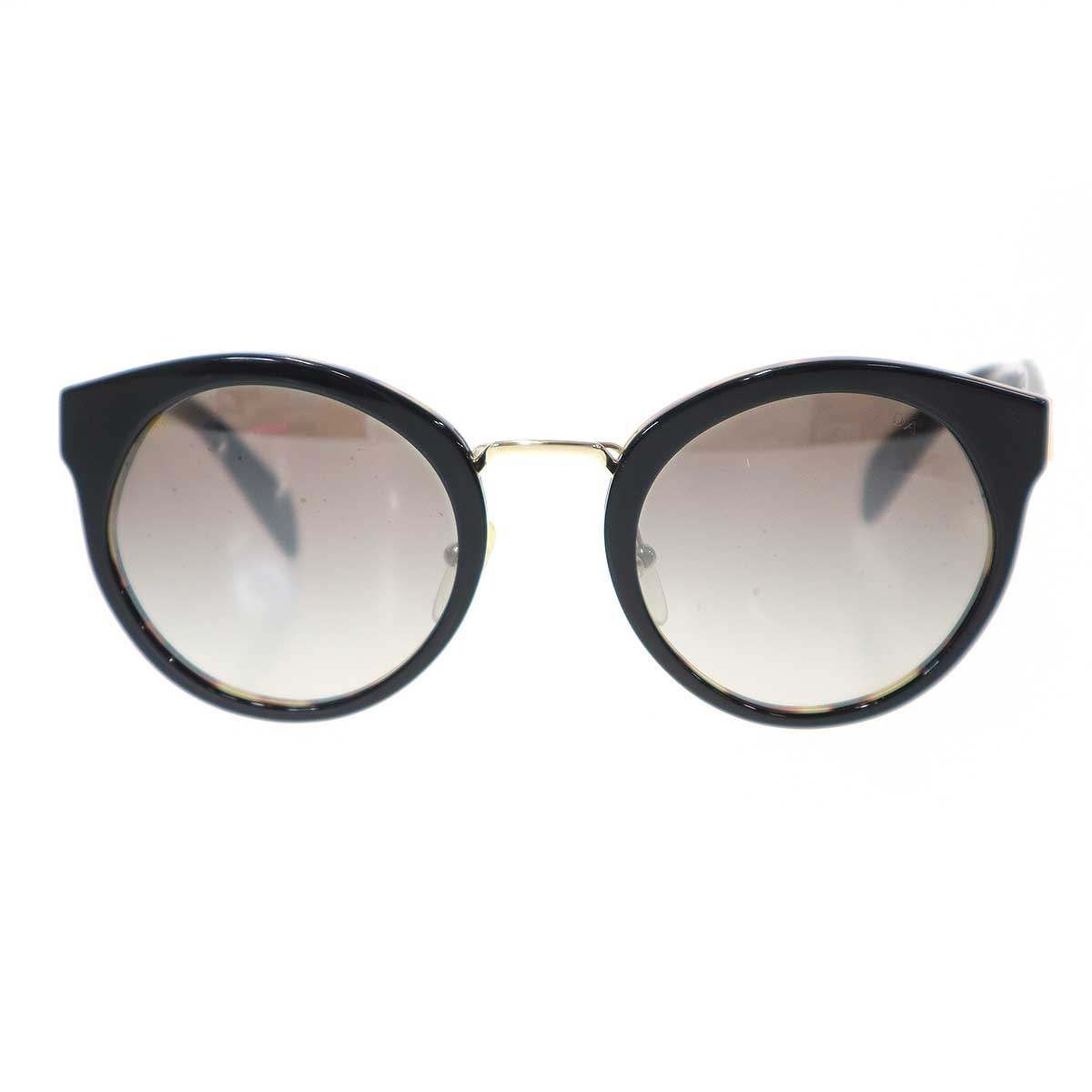 PRADA プラダ べっ甲柄 ラウンドサングラス SPR05T ブラック 53□23