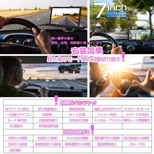 R★最新地図 カーナビ 7インチ ポータブルナビ PND 車用ナビ 車載 ナビゲーション 車線案内 ポータブル カーナビ スピード警告 安全運転案内対応 12V-36V 08bcd9f8