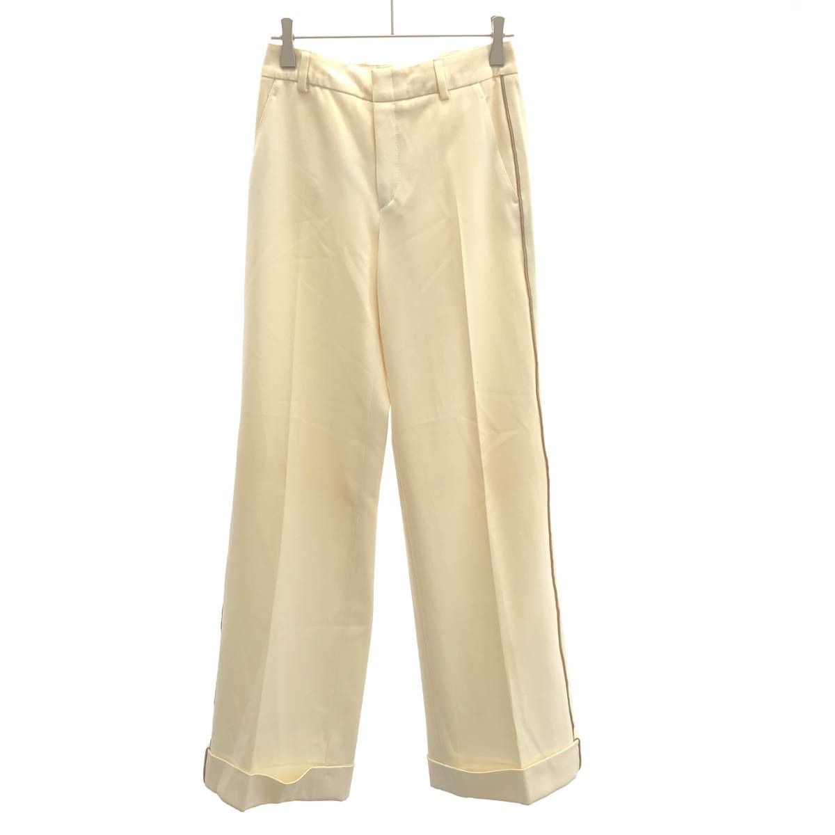 GUCCI グッチ 2006AW サイドラインタキシードパンツ 168519 Z0907 アイボリー 36