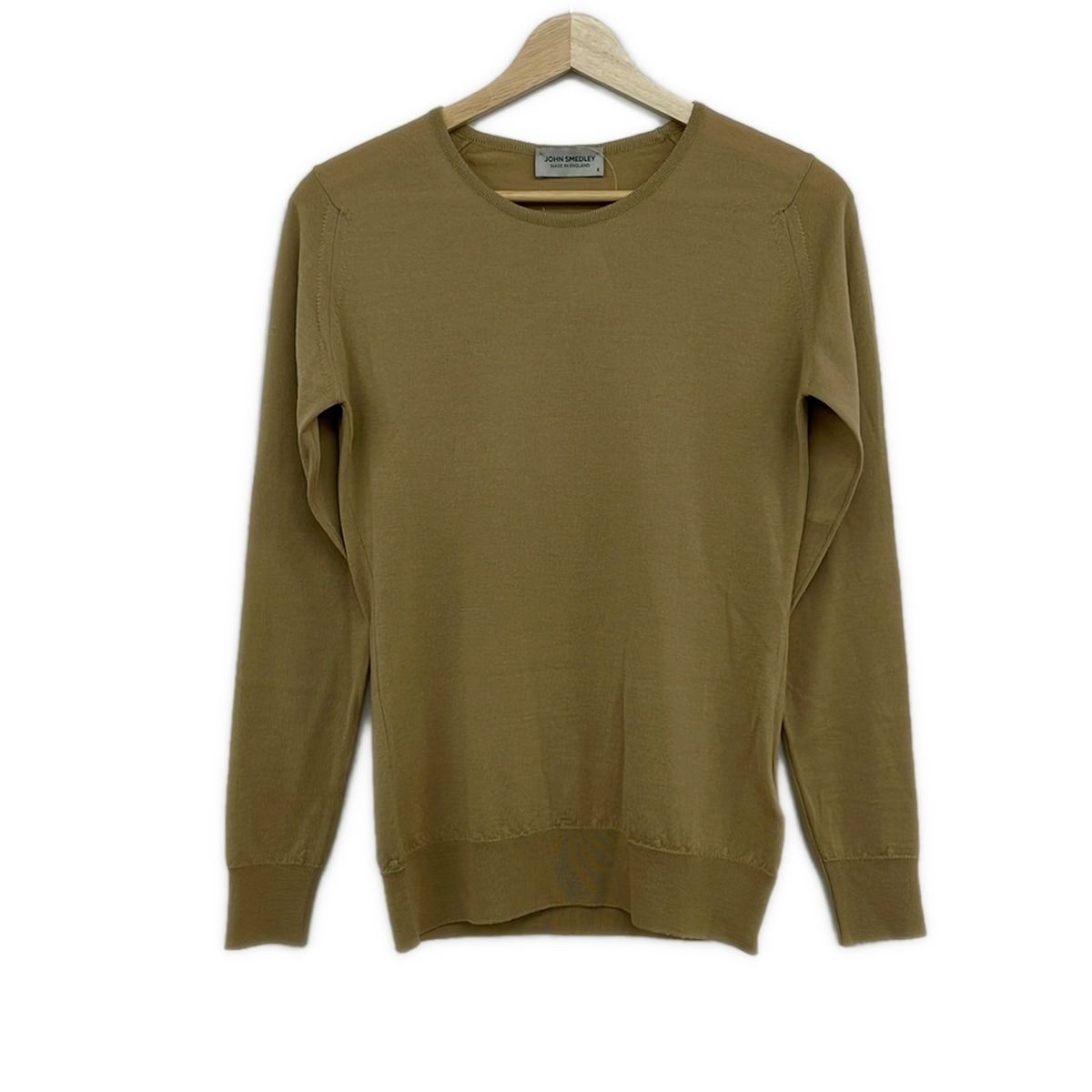 JOHN SMEDLEY(ジョンスメドレー) 長袖セーター サイズS レディース美品 - ベージュ クルーネック