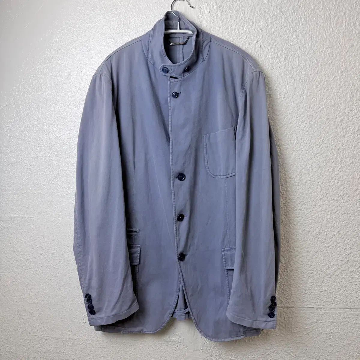 Ermenegildo Zegna エルメネジルドゼニア スタンドカラー コットン ブレーザー ジャケット