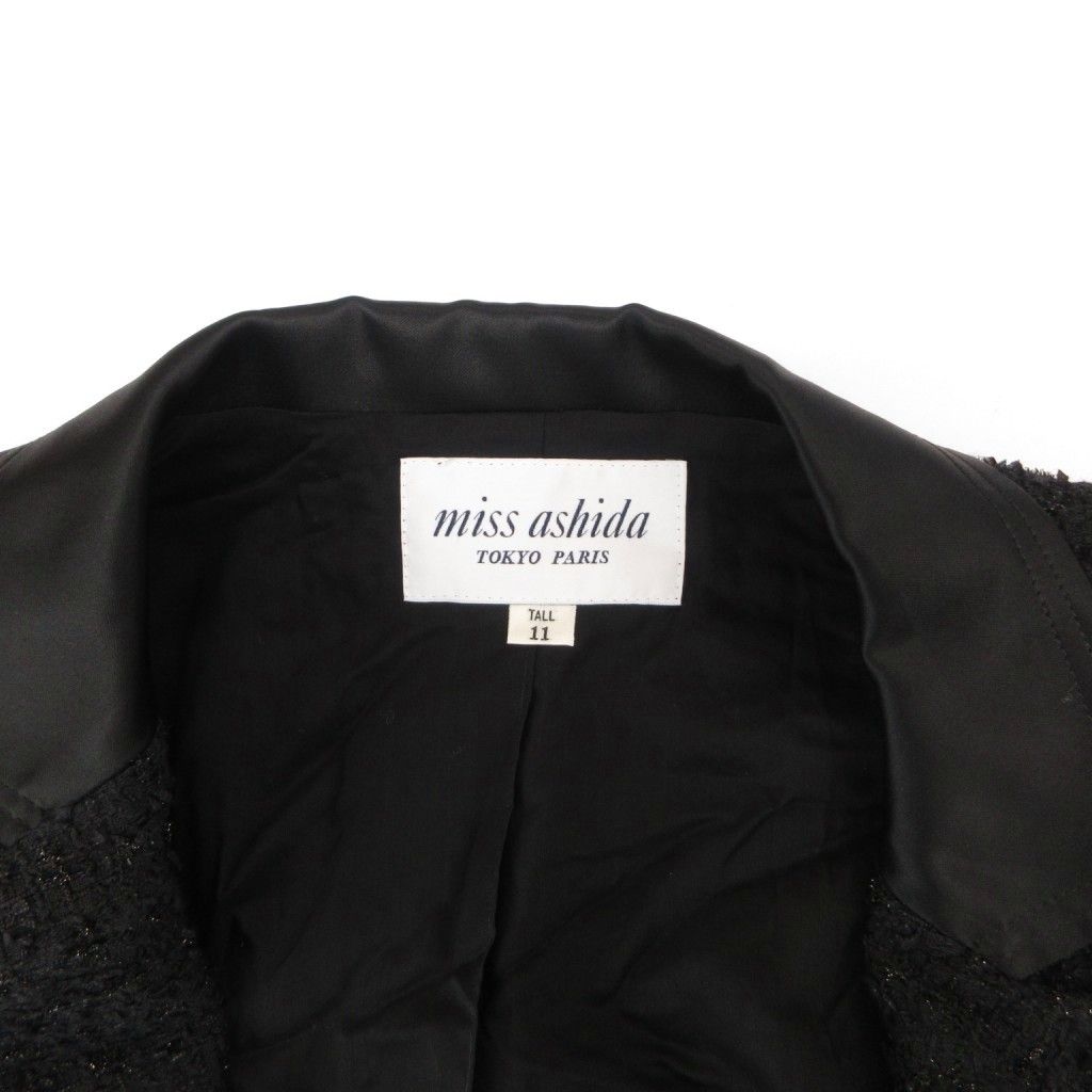 ミス アシダ miss ashida テーラードジャケット 上着 11 黒 ブラック