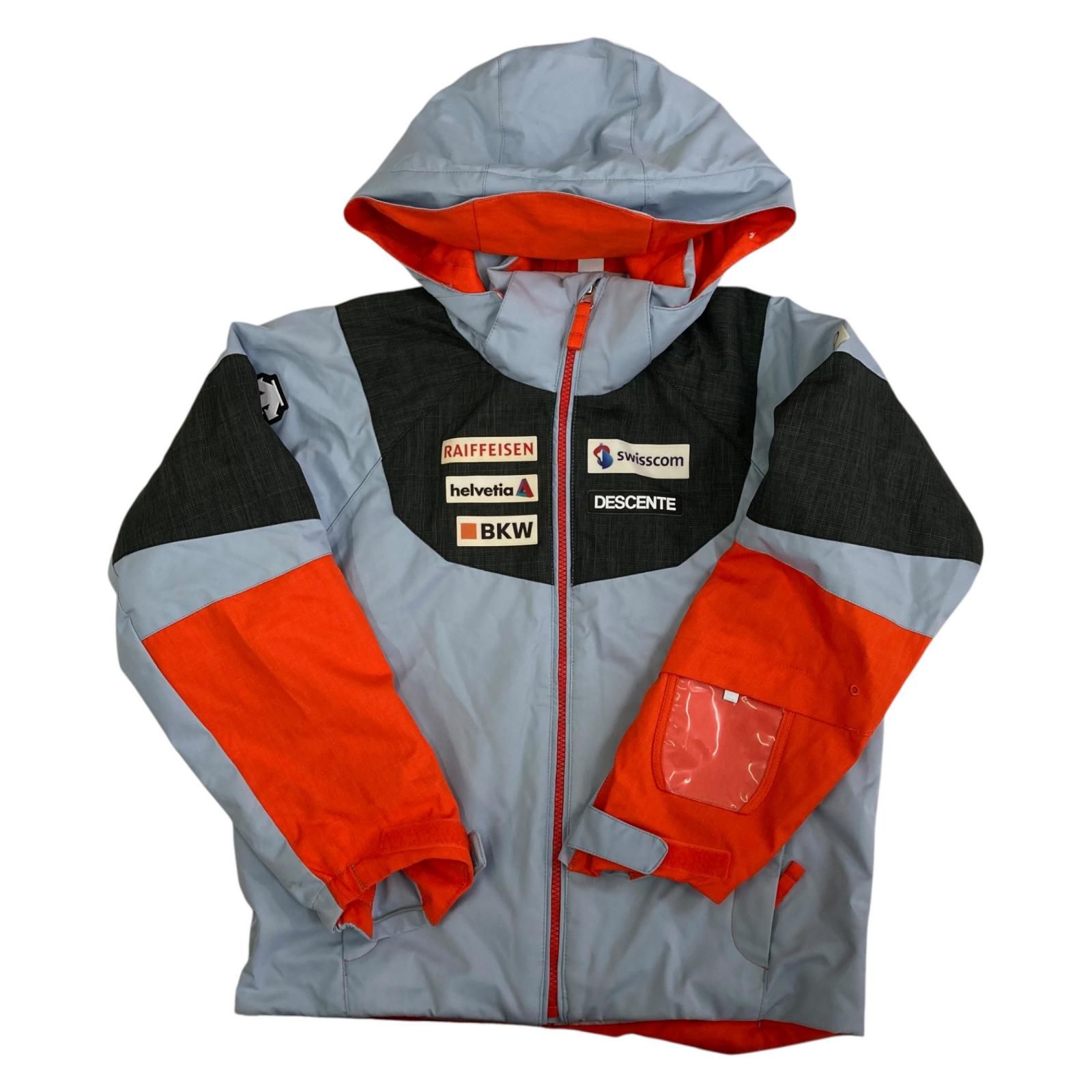 170040 DESCENTE デサント スキーウェア 上下セット 140 水色 オレンジ