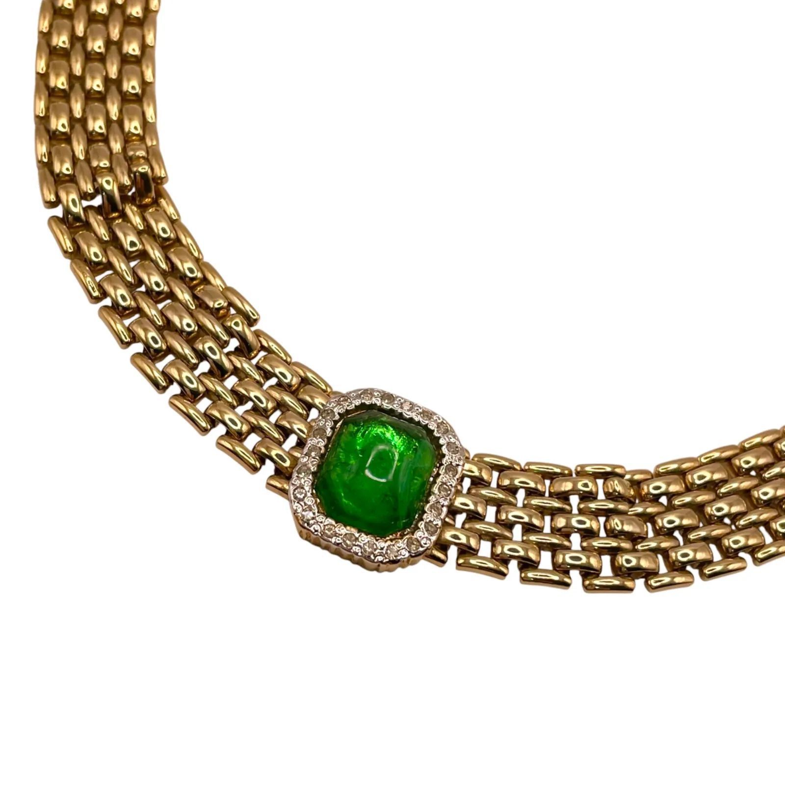 使用わずか Vogue Bijoux ヴォーグビジュー ネックレス ペンダント チョーカー ラインストーン メッシュ 【i72】