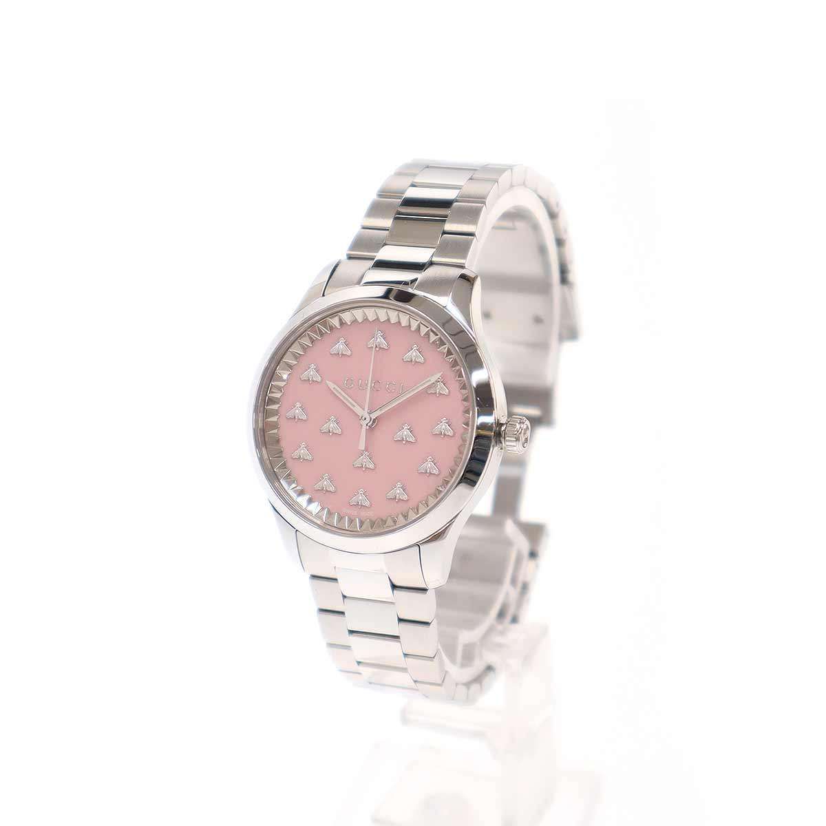GUCCI グッチ G-タイムレス 32mm 腕時計 シルバー ピンク