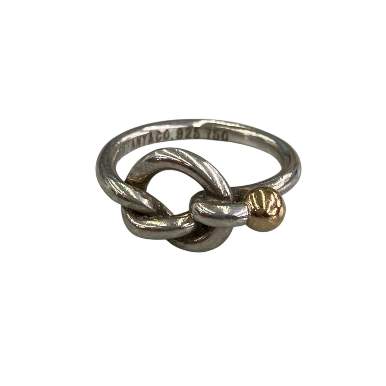 186005 現状品 TIFFANY&Co. ティファニー リング シルバー、ゴールド 925/750 レディース