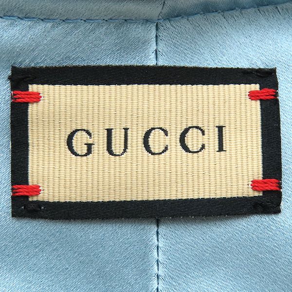 グッチ GUCCI ベレー帽 GGラメ ウール ナイロン レザー ブルー L 青