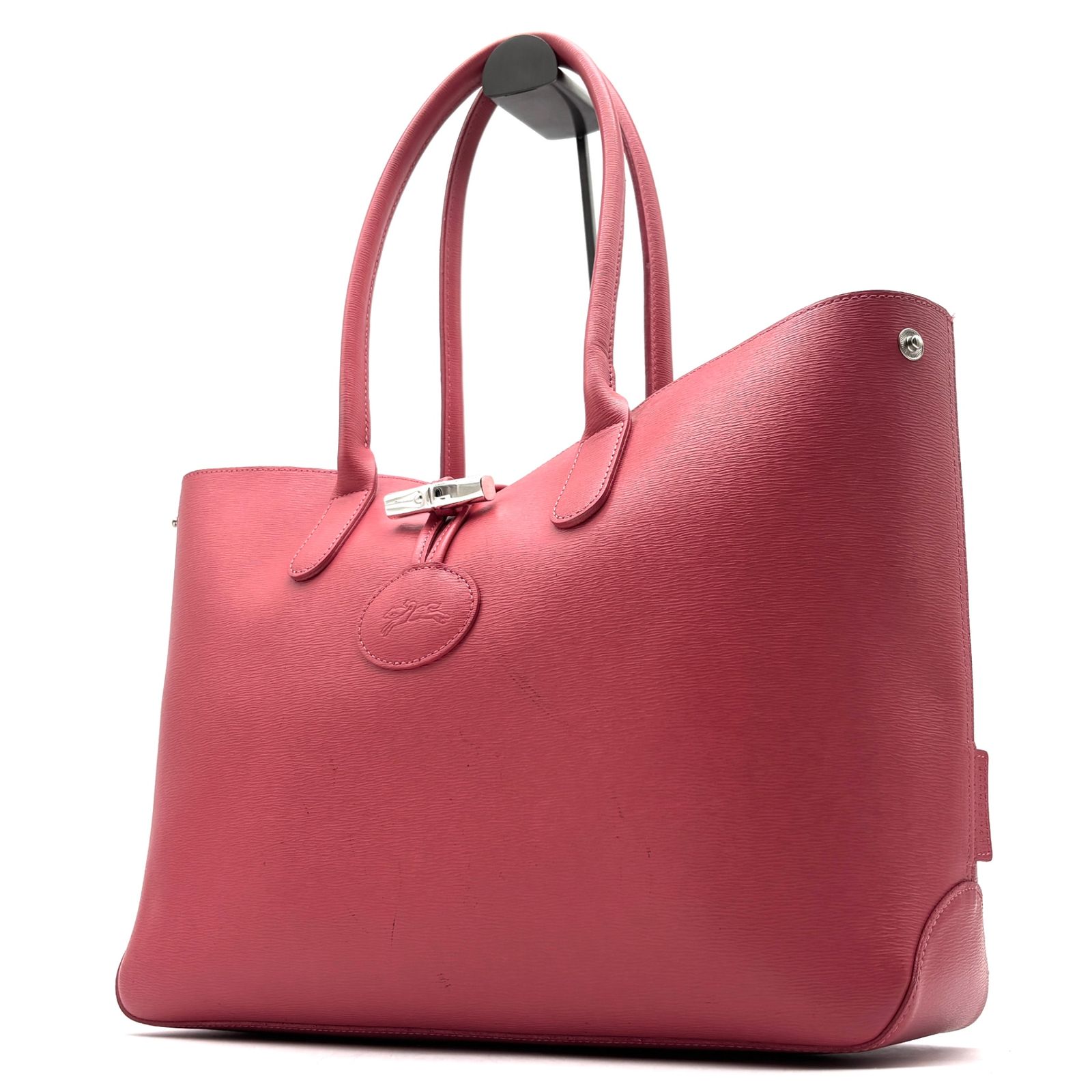 美品 ロンシャン LONGCHAMP ロゾ トートバッグ ハンドバッグ レザー ピンク 大容量 肩掛け A4収納 夏休み お盆 帰省 敬老の日 シルバーウィーク 秋 ハロウィン ギフト プレゼント 12,096円