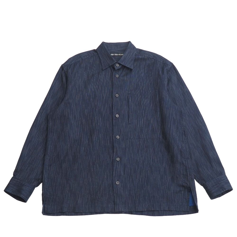 ISSEY MIYAKE MEN カジュアルシャツ M 紺 【古着】【中古】【送料無料】 □美品□ISSEY MIYAKE MEN イッセイミヤケ メン 長袖シャツ サイズ2