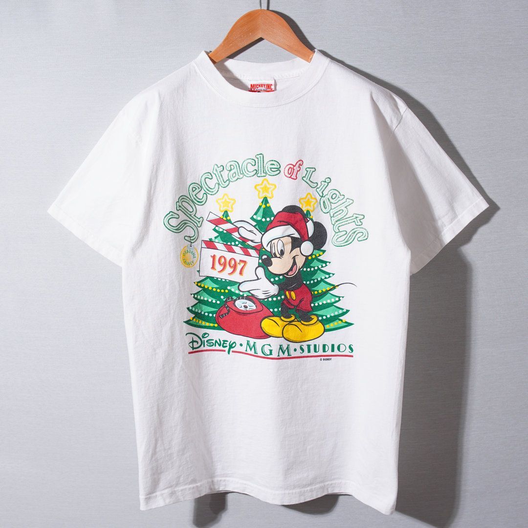90s USA製 1997年製 ディズニー Disney ミッキー Tシャツ M ホワイト