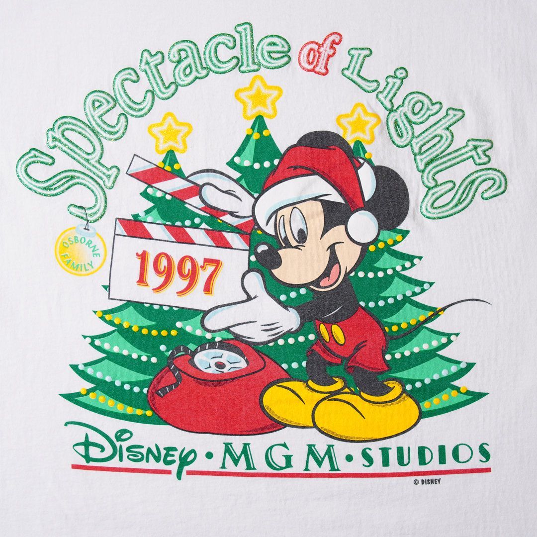 ディズニーキャラクターコレクション クリスマス1997年 90s USA製 1997年製 ディズニー Disney ミッキー Tシャツ M ホワイト