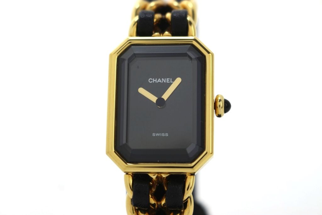 CHANEL シャネル プルミエールS H0001 腕時計 GP（金メッキ）/ステンレススチール ブラック レディース クオーツ 【中古】【200】