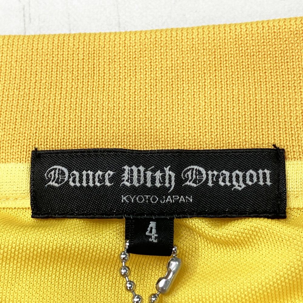 北斗の拳 ゴルフシャツ イエロー サイズ4 ダンスウィズドラゴン サイズ：4 DANCE WITH DRAGON ダンスウィズドラゴン 半袖ポロシャツ